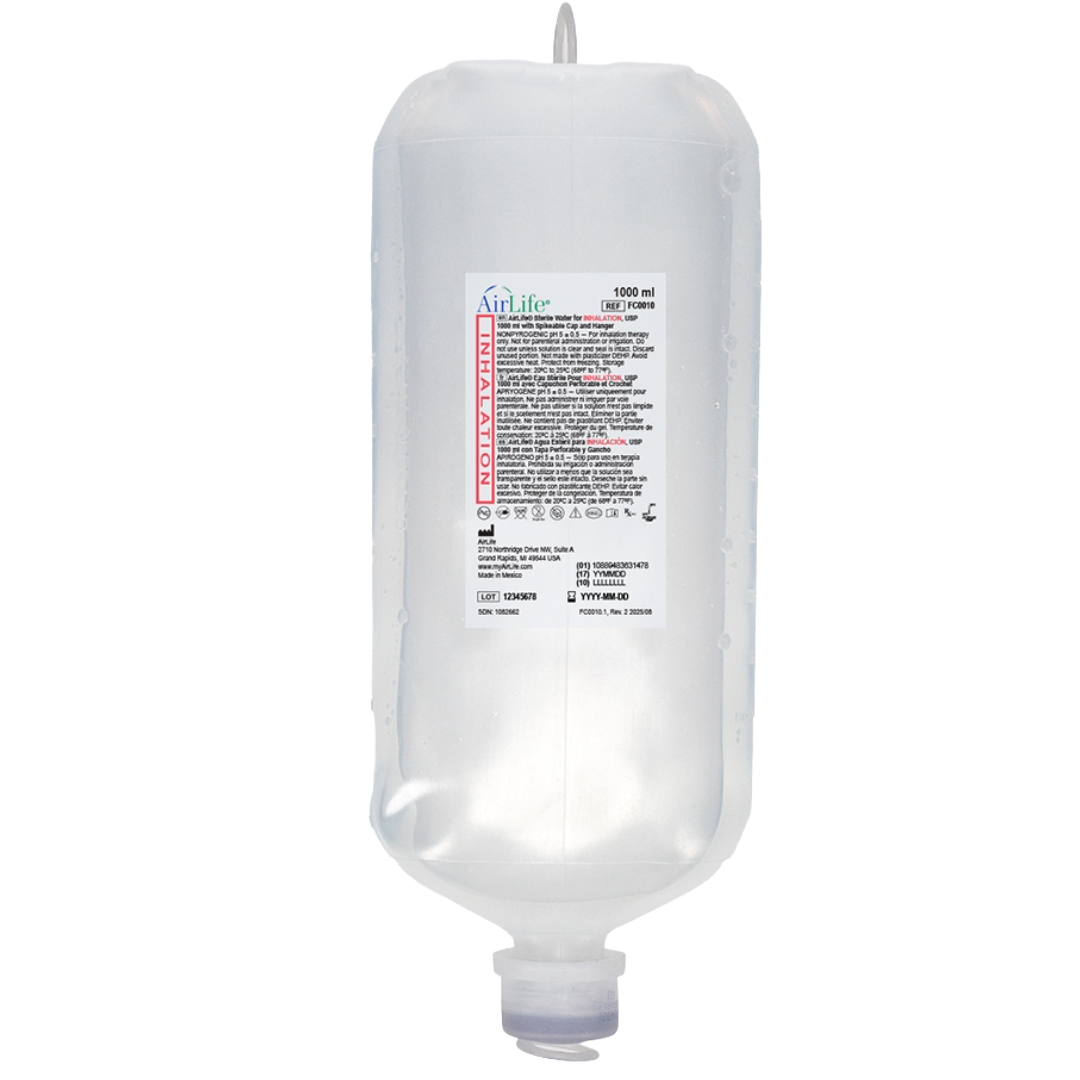 Sterile Water For Inhalation, Flexible Hanging Container